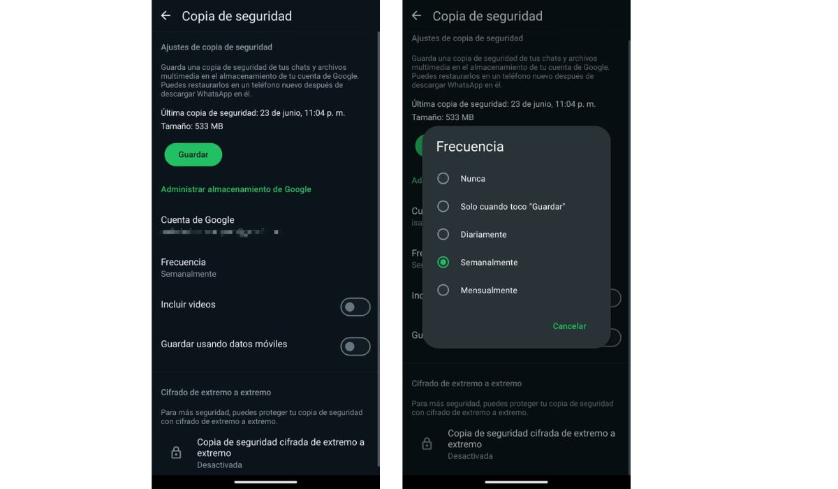 Es importante vincular una cuenta de Google a WhatsApp para que las copias de seguridad se alojen en Drive. (WhatsApp)