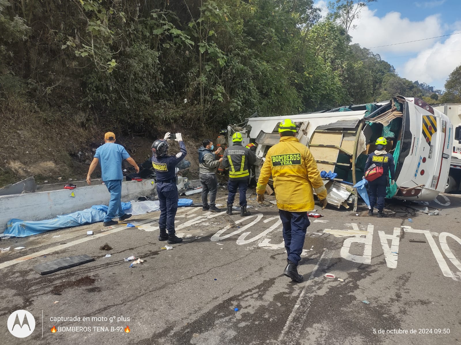 El accidente ocurrió en el kilómetro 94+800 de la carretera Bogotá-La Mesa - Crédito Bomberos Cundinamarca