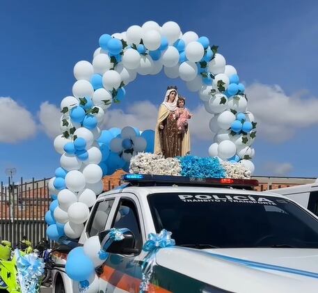 Se presentan problemas de movilidad en algunos puntos por el desfile de la Virgen del Carmen y por una manifestación al sur de la capital del país- crédito @BogotaTransito/X