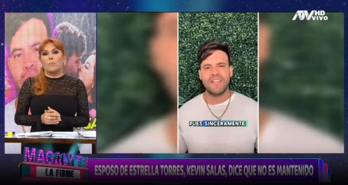 Magaly Medina se burla de Kevin Salas, esposo de Estrella Torres, al decir que no es ‘mantenido’. (Captura: Magaly TV La Firme)