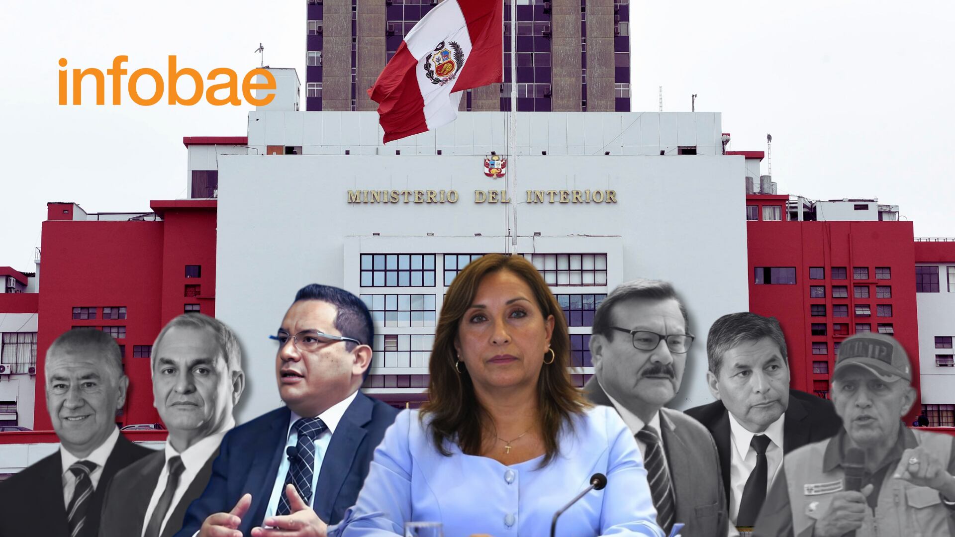 Una encuesta realizada por Ipsos revela que más del 90 % de la población en el Perú considera que la eleccion de ministros del Interior está vinculada a los intereses particulares de la presidenta Dina Boluarte en lugar de que estos sean personas capacitadas para enfrentar a la delincuencia. (Foto: Composición -Infobae/Renato Silva)