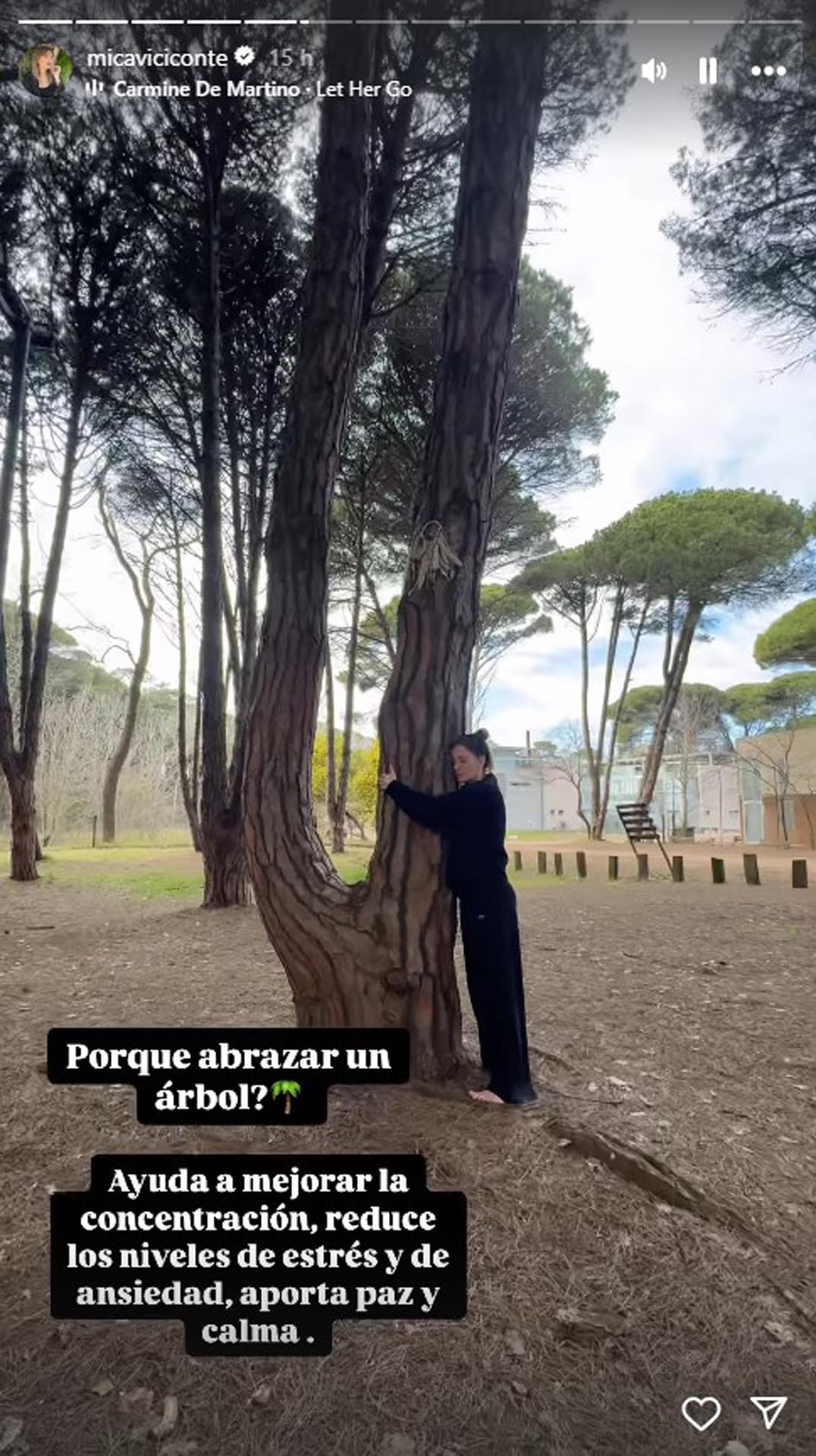 El fin de semana energético de Mica Viciconte en familia en Cariló: "Abrazar a un árbol da paz y calma"