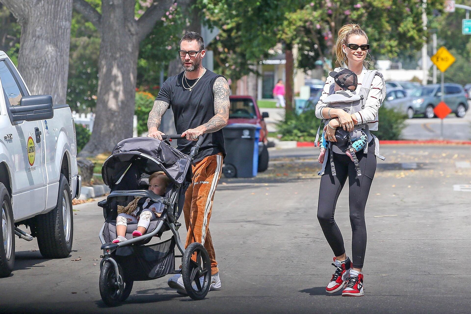 EXC Adam Levine, Behati Prinsloo, Dusty Rose Levine, Gio Grace Levin