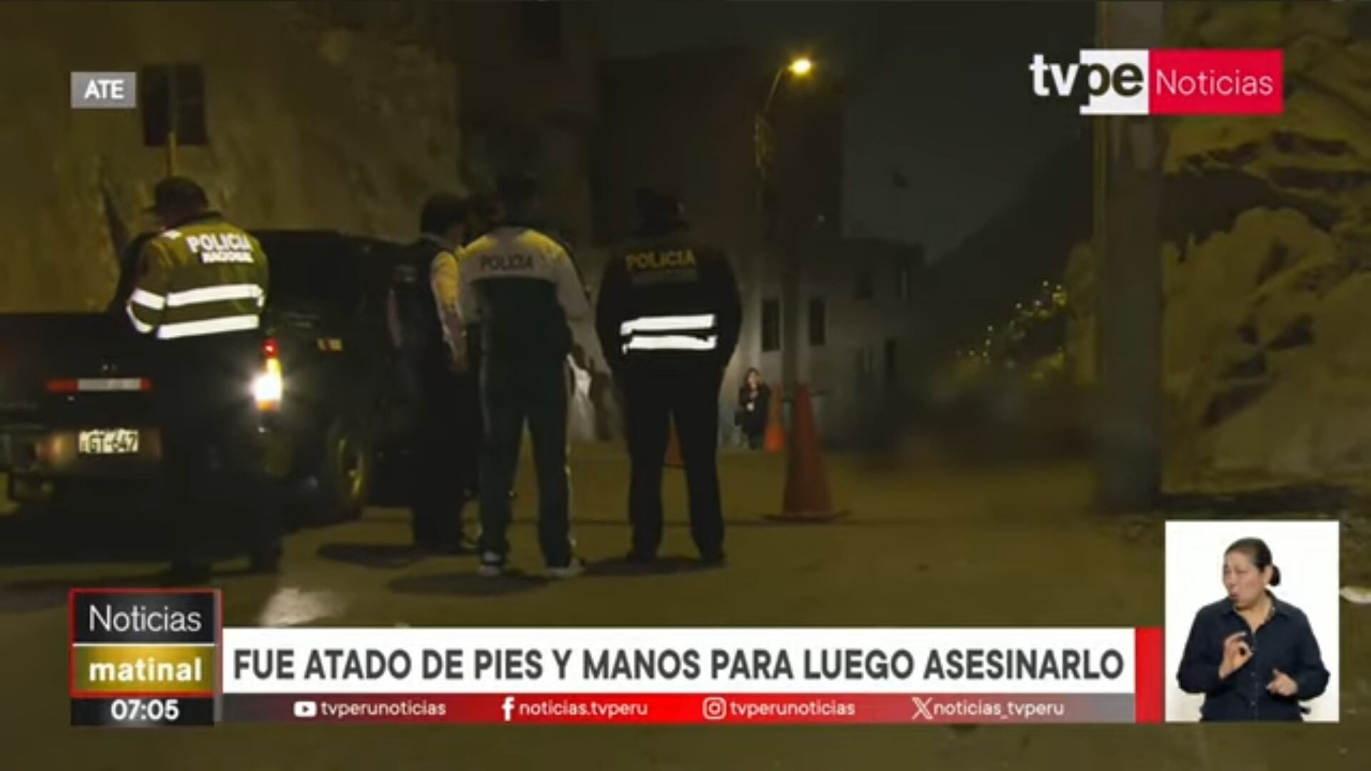 Joven extranjero es asesinado a balazos es descampado de Ate. Foto: TVPerú