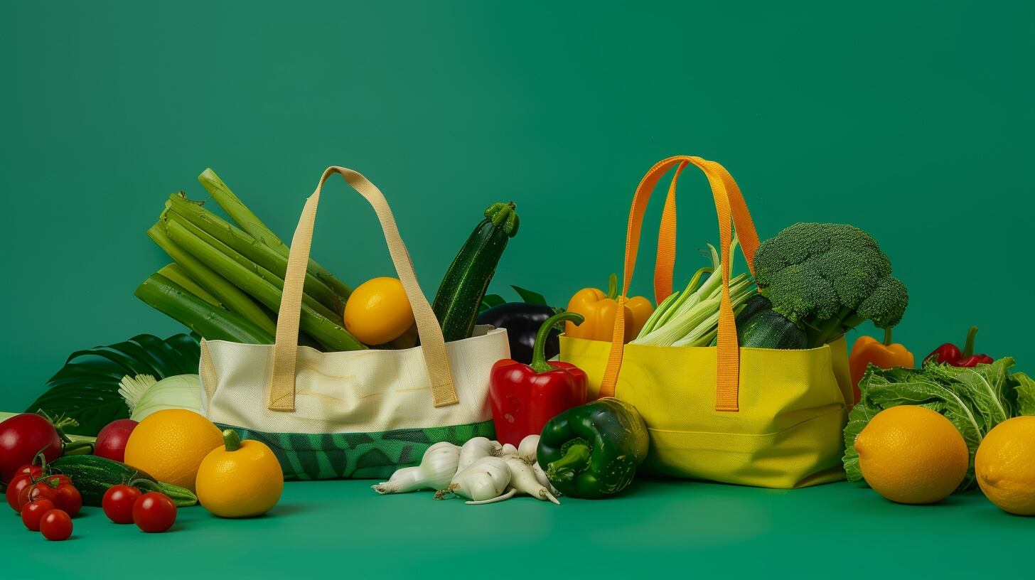 Bolsa, bag, bolso de supermercado con vegetales (Imagen Ilustrativa Infobae)