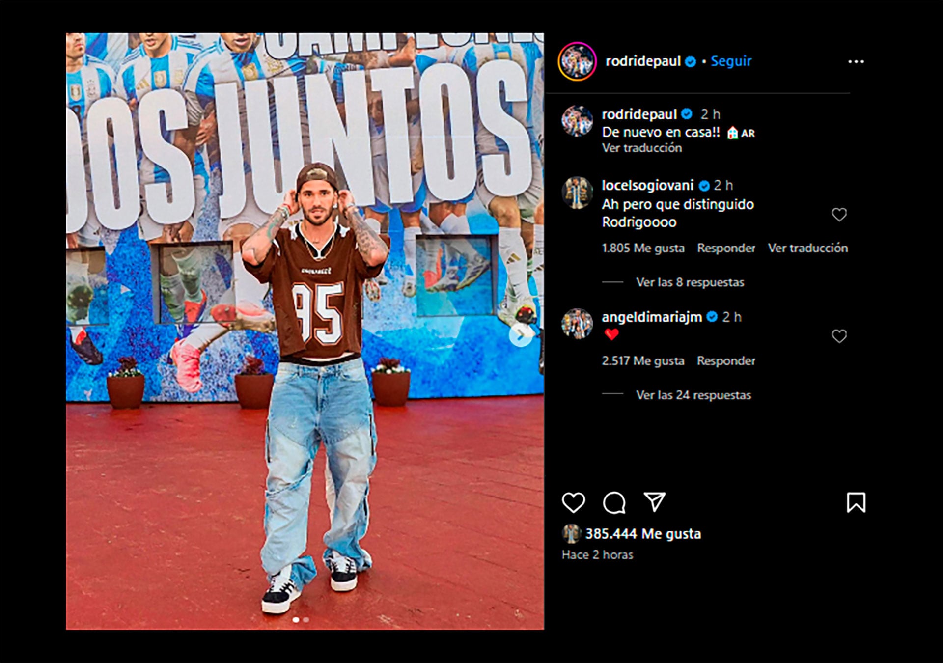 Comentarios al look de Rodrigo De Paul