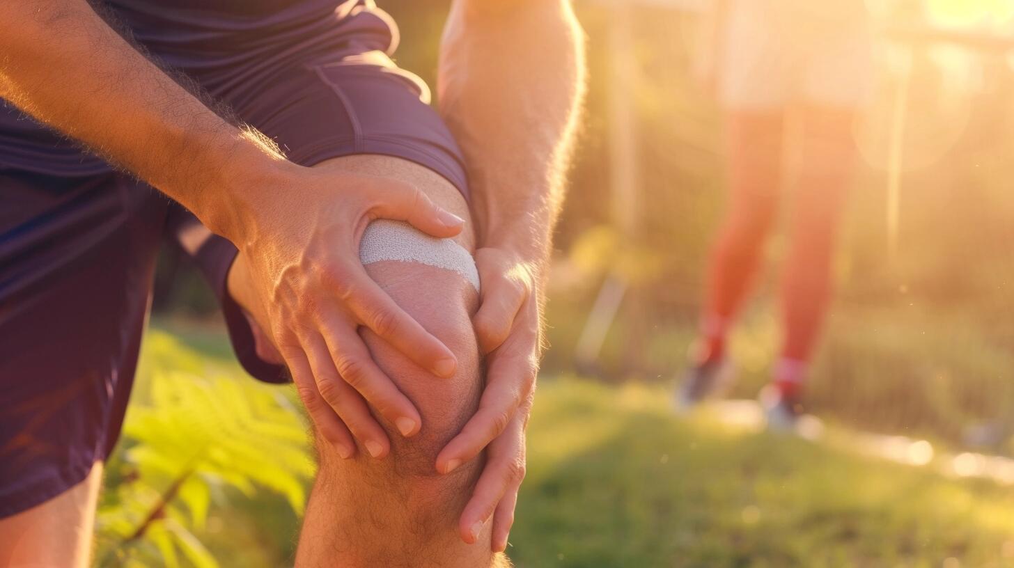 Deportista masculino joven sostiene su rodilla lesionada con expresión de dolor, evidenciando las consecuencias de no prestar atención al cuidado de la salud articular y muscular durante el ejercicio físico. Su gesto refleja la urgencia de atender las señales del cuerpo para evitar daños mayores. (Imagen ilustrativa Infobae).