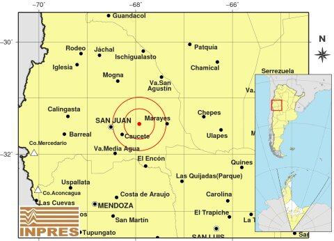 Sismo en San Juan (Instituto Nacional de Prevención Sísmica)