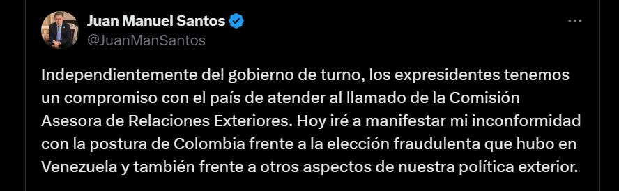 Juan Manuel Santos hablará de situación en Venezuela en Comisión Asesora de Relaciones Exteriores