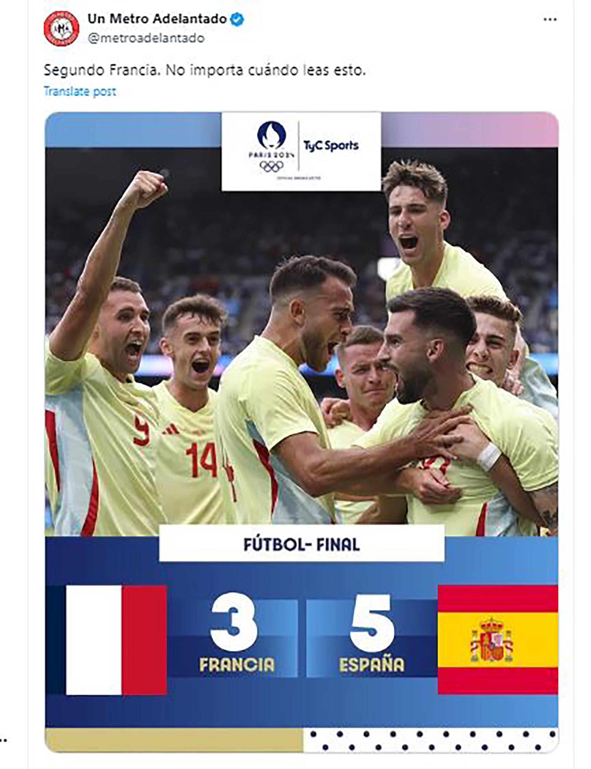 Memes Final Francia-España fútbol Juegos Olímpicos de París