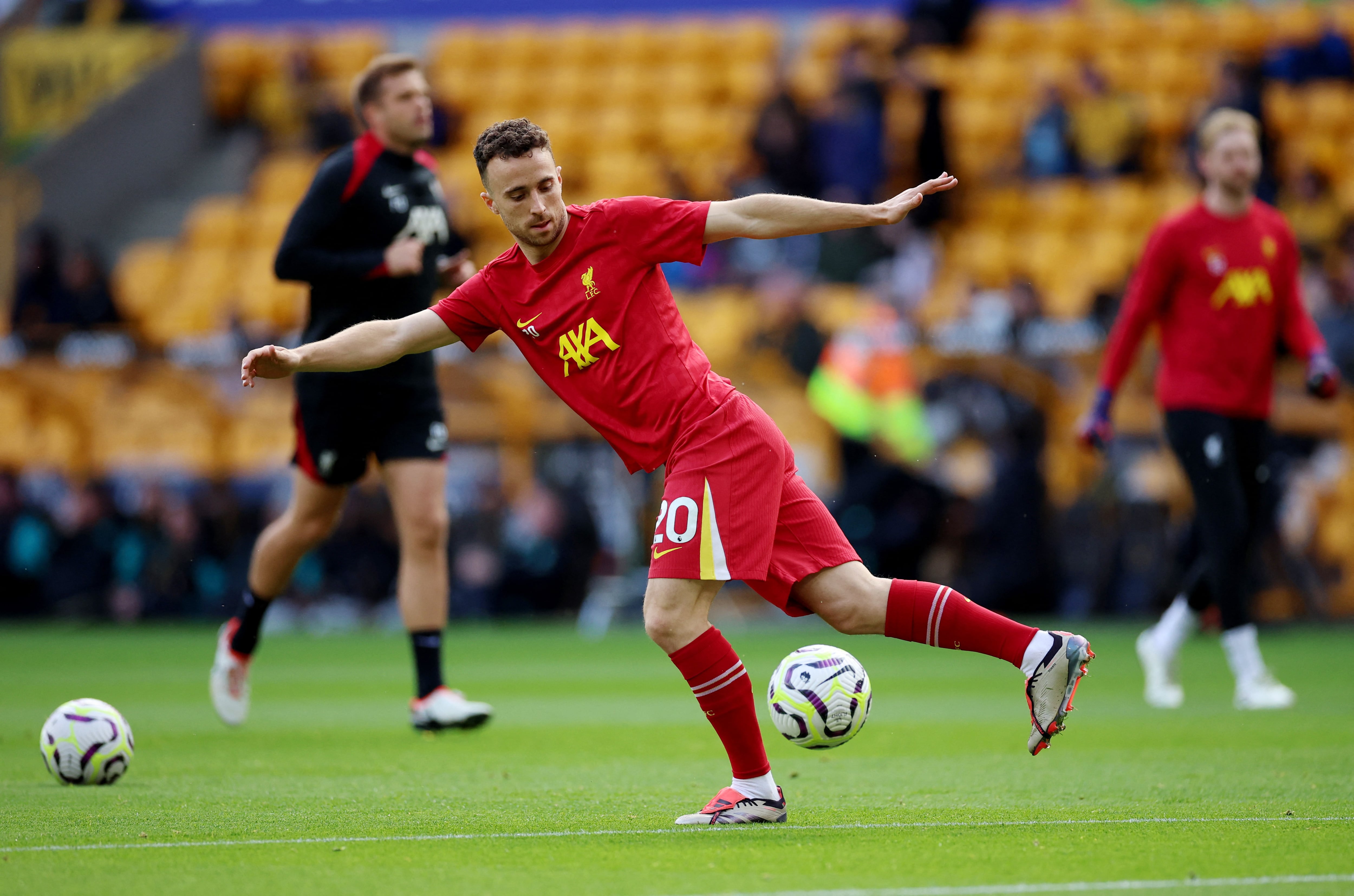 Diogo Jota en el calentamiento-crédito Phil Noble/REUTERS