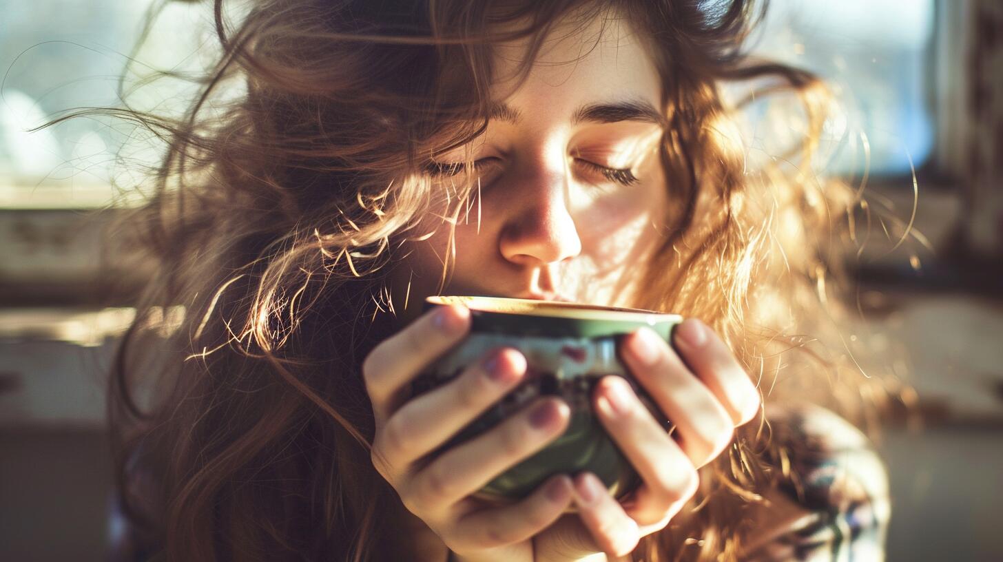 Imagen de una mujer aparentemente exhausta, adormilada con una taza de café en la mano, representando el desafío de enfrentar el agotamiento matutino. Captura la realidad de muchas personas que afrontan la falta de sueño y el estrés de la rutina diaria, resaltando la necesidad de equilibrar las exigencias de la vida con un descanso adecuado para preservar la salud. (Imagen ilustrativa Infobae)