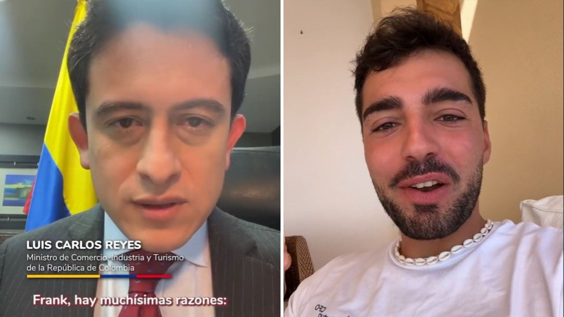 Frank reaccionó y le hizo petición a Luis Carlos Reyes por video viral de Colombia - crédito francuellar26_ y luiscarlosrh/TikTok