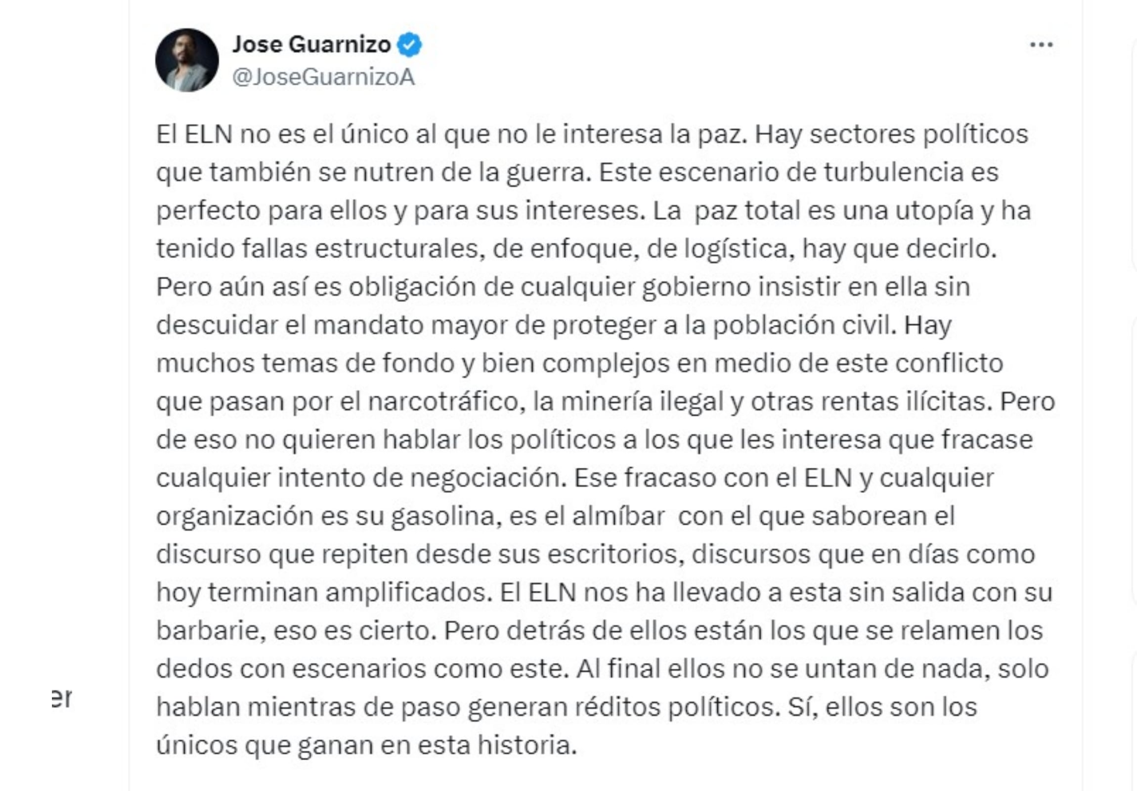 José Guarnizo en X