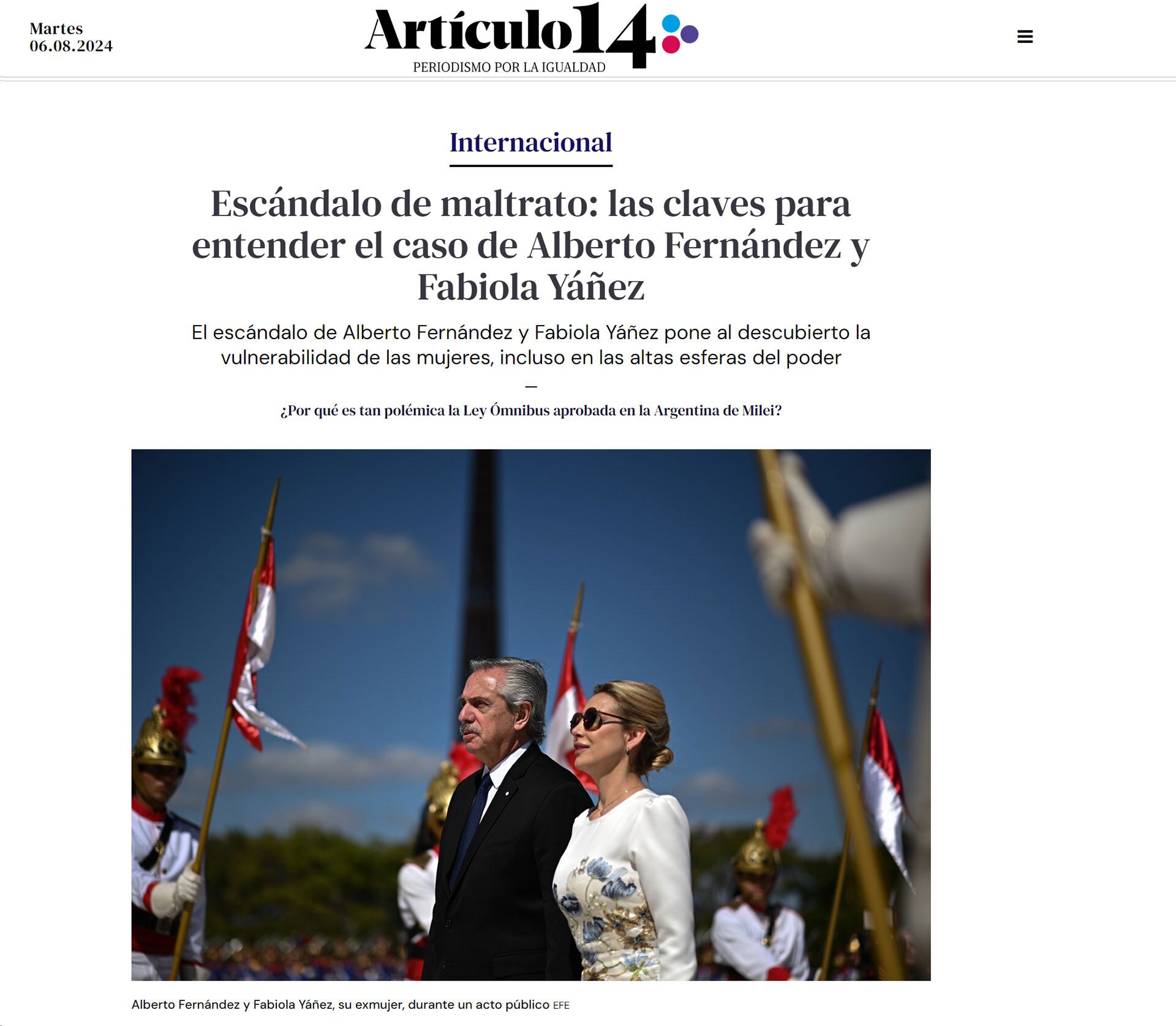 Los medios sobre Fabiola Yañez y Alberto Fernandez