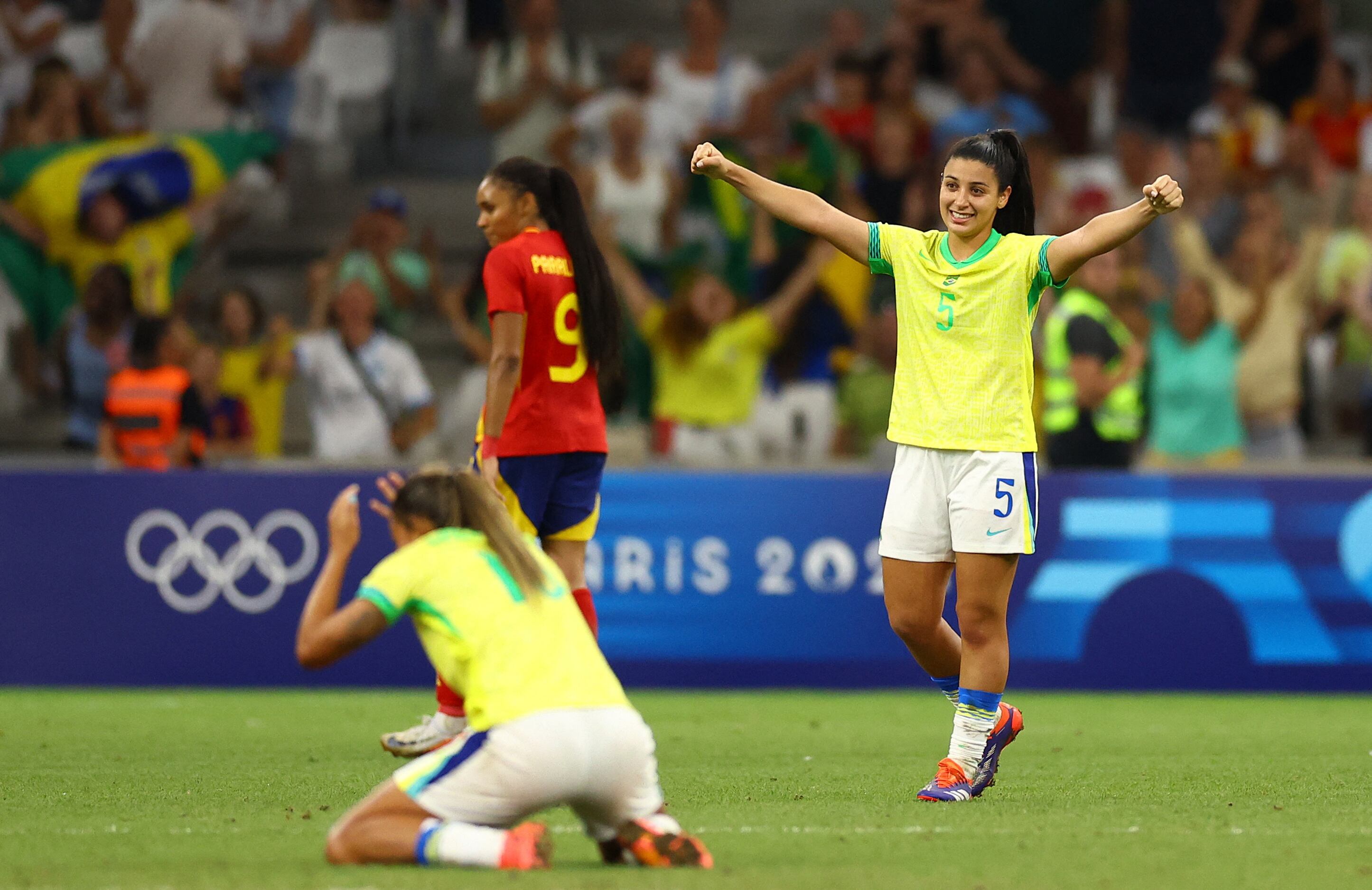 El festejo de las brasileñas que buscarán su primera medalla de oro  (REUTERS/Andrew Boyers)