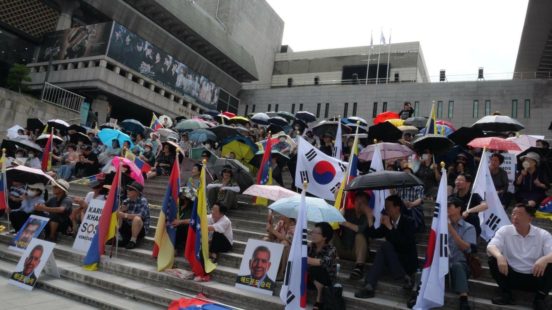 La marcha de venezolanos en Corea del Sur