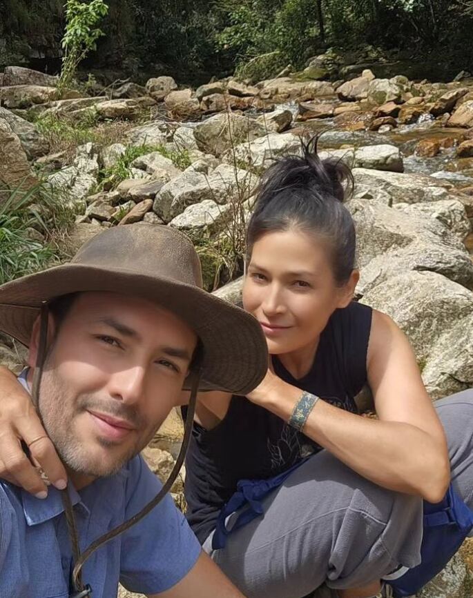 Sebastián Martínez y Kathy Sáenz en una foto de sus redes sociales