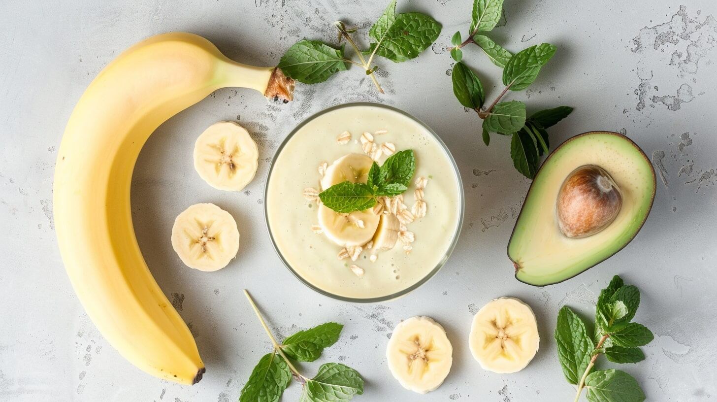 Smoothie de frutas, plátano y aguacate, batido cremoso, bebida natural, saludable, mezcla fresca, nutrición, receta fácil, refrescante - (Imagen Ilustrativa Infobae)