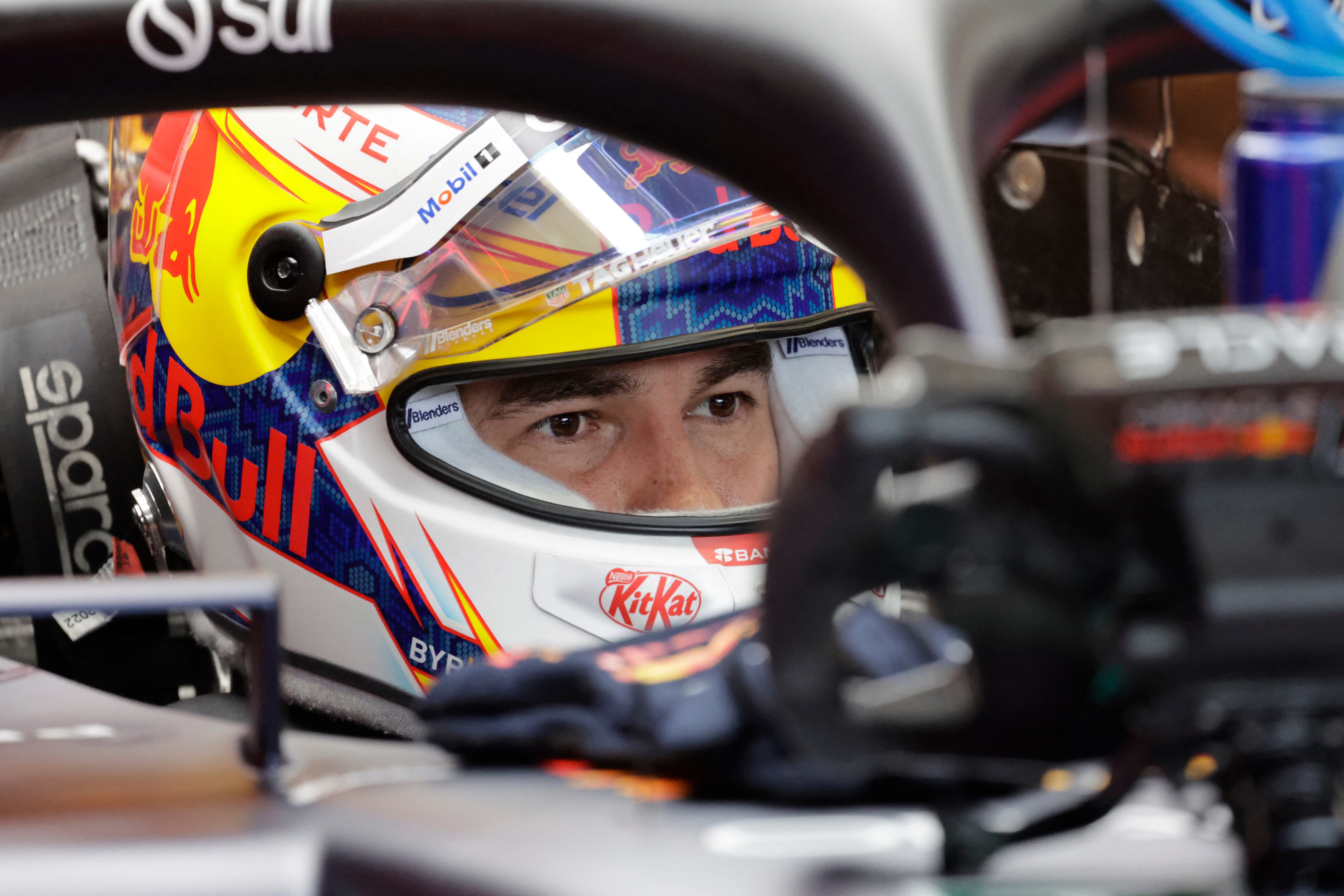 Formula One F1 - Belgian Grand Prix - Circuit de Spa-Francorchamps, Stavelot, Belgium - July 27, 2024 Red Bull's Sergio Perez during practice REUTERS/Leonhard Foeger