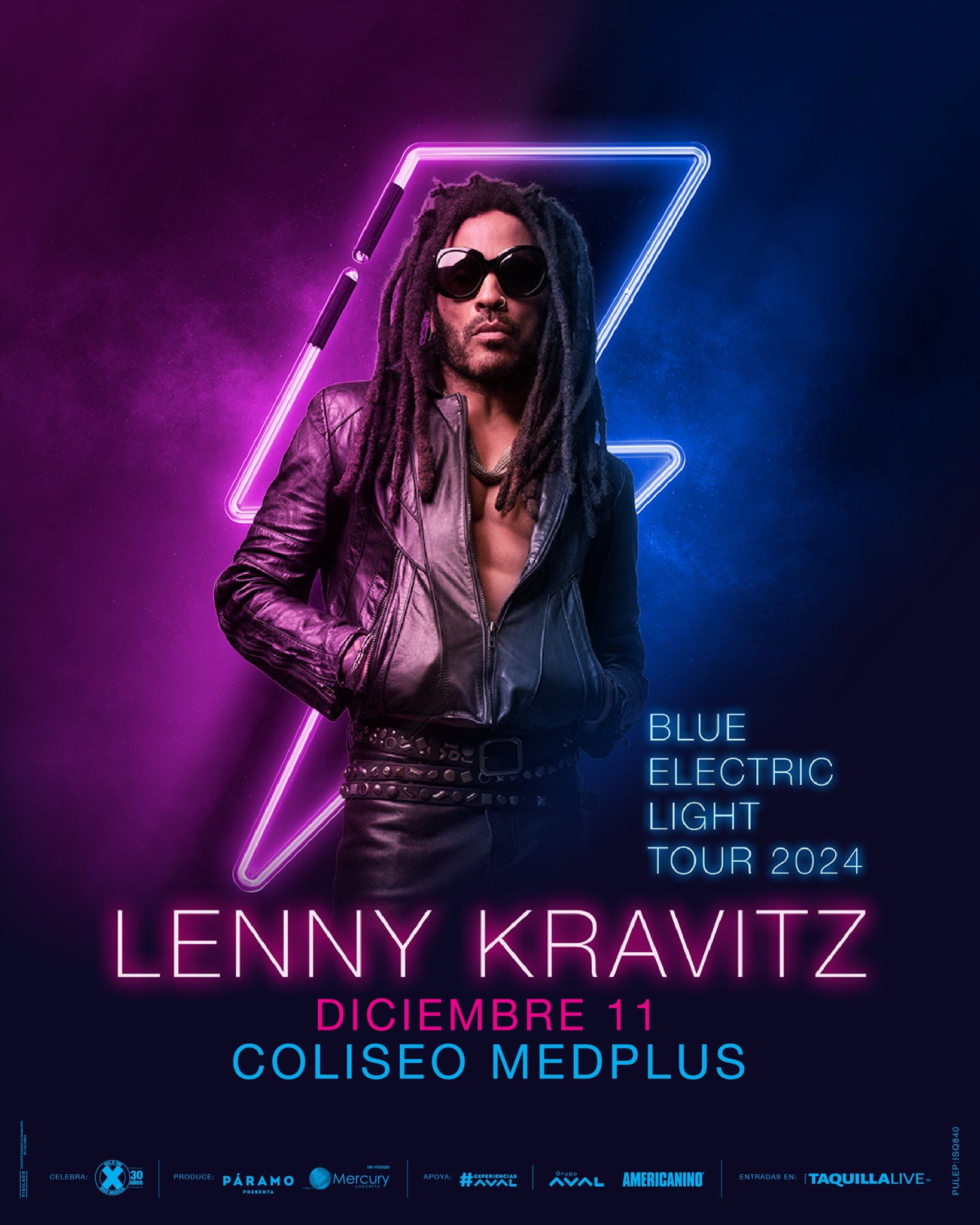 Fanáticos del rock podrán adquirir boletos a través de TaquillaLive.com, con preventa exclusiva para clientes de Grupo Aval hasta el 26 de junio - crédito @LennyKravitz / X