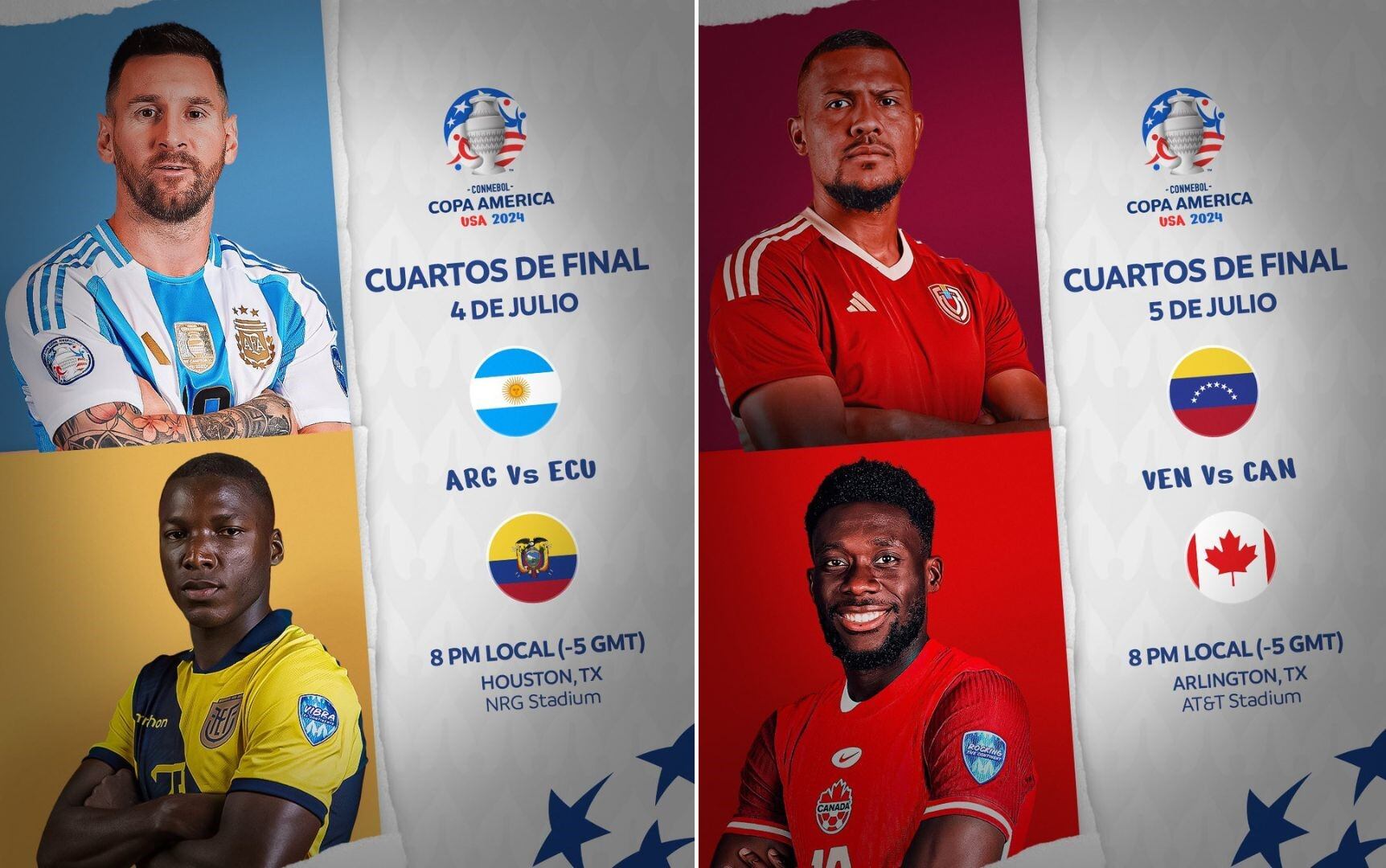 Los primeros clasificados a los cuartos de final de la Copa América 2024.