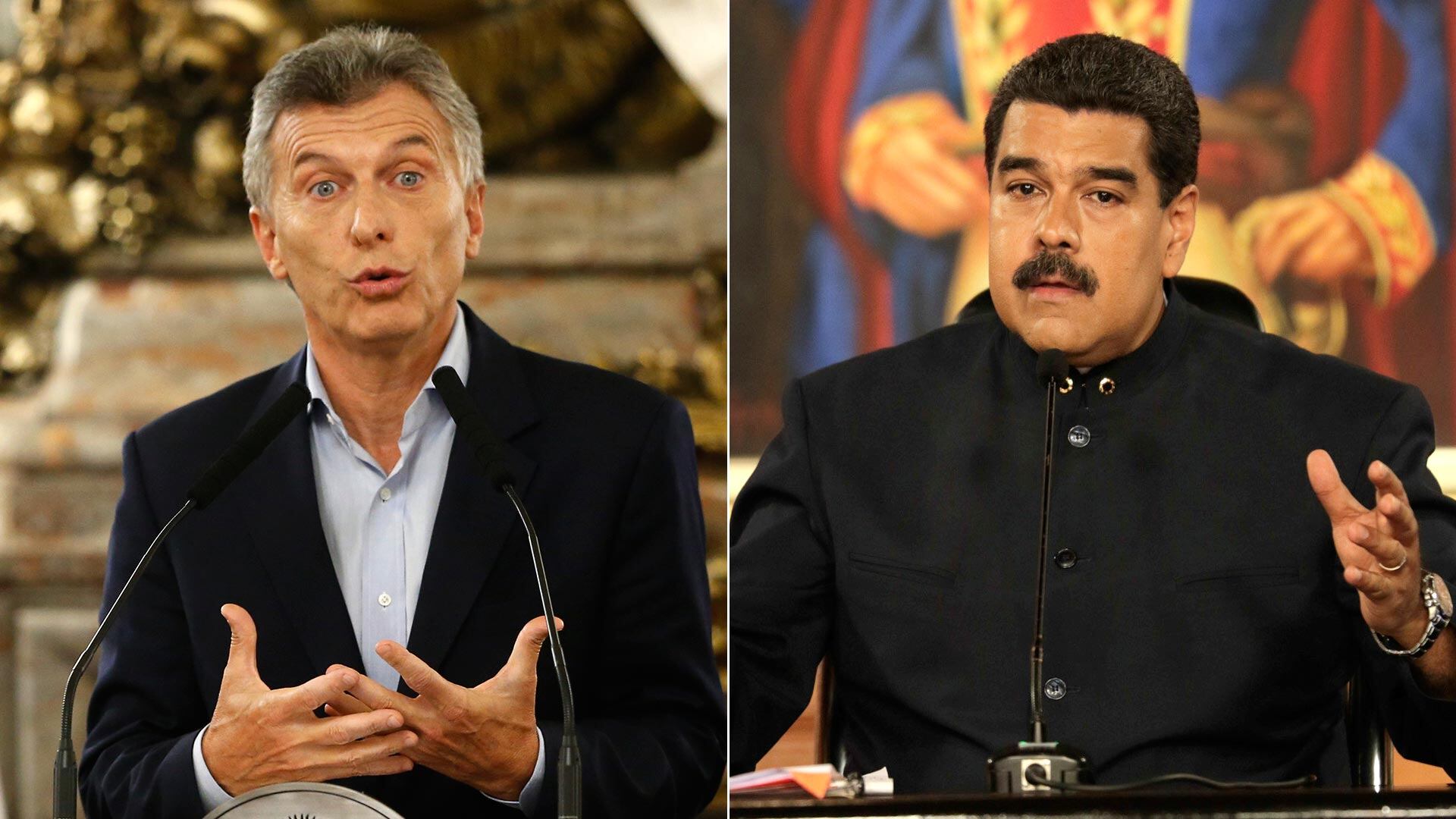 Mauricio Macri y Nicolás Maduro