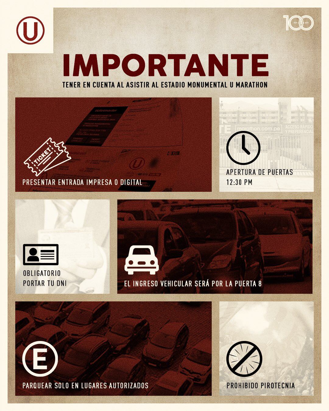 Indicaciones de Universitario para su hinchada en amistoso contra UCV.