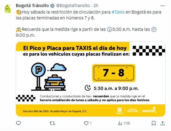 Pico y placa para taxis