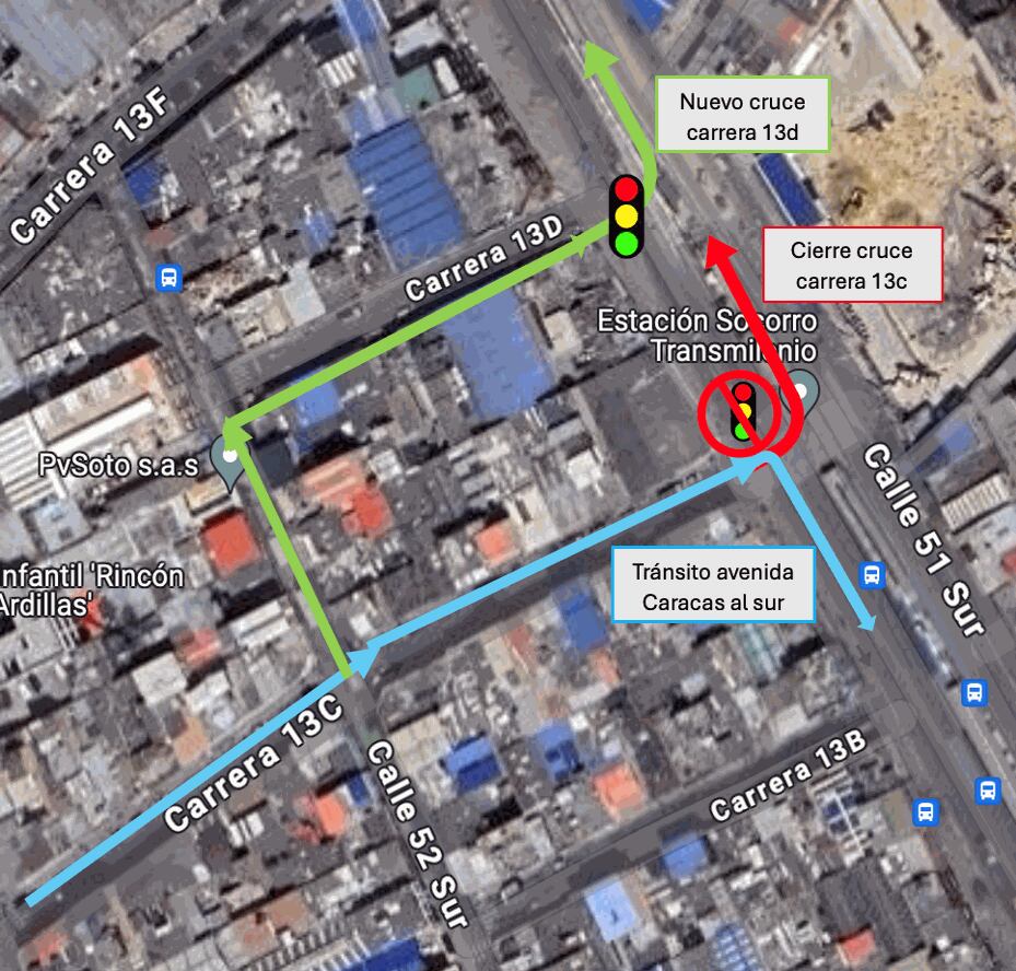 Intersección semaforizada en la avenida Caracas entra en operación el 30 de julio - crédito IDU