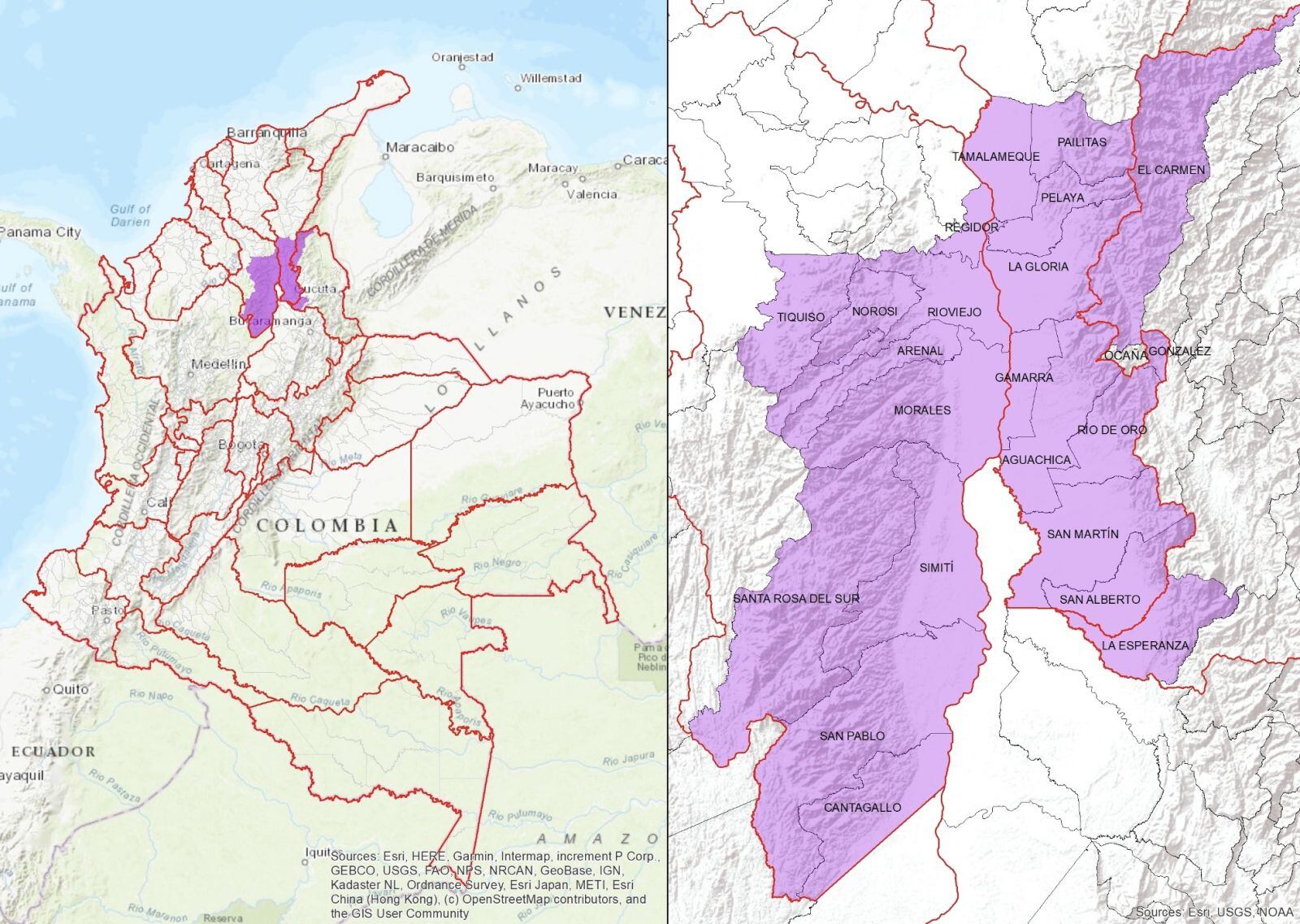 Mapa del que sería el departamento 33 en Colombia, Surcaribe - crédito semanariolacalle.com