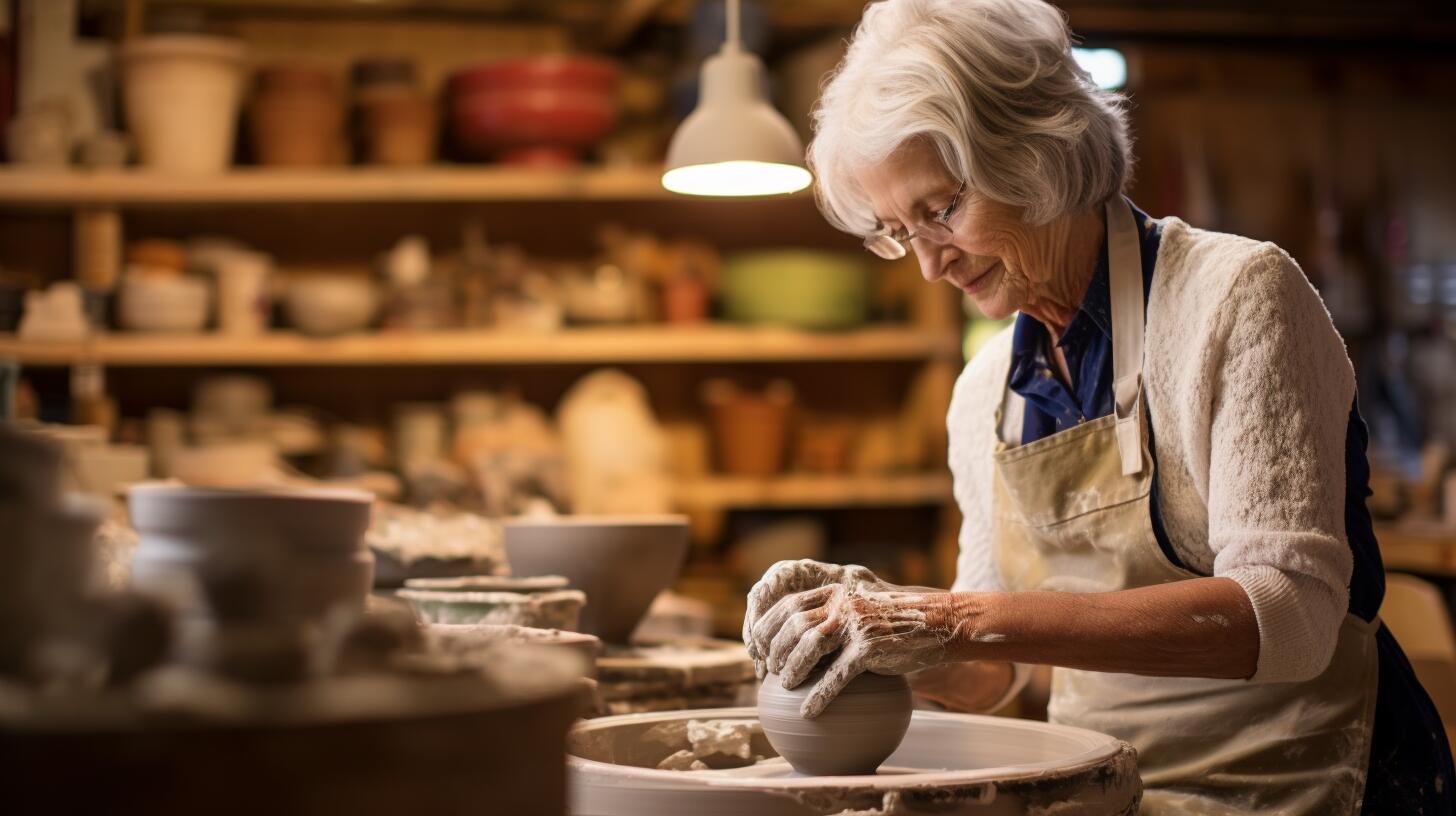 Imagen de una mujer mayor concentrada en la creación de cerámica con arcilla, manifestando su arte a través de las manos. Una expresión artística que resalta la creatividad en la tercera edad. (Imagen ilustrativa Infobae)