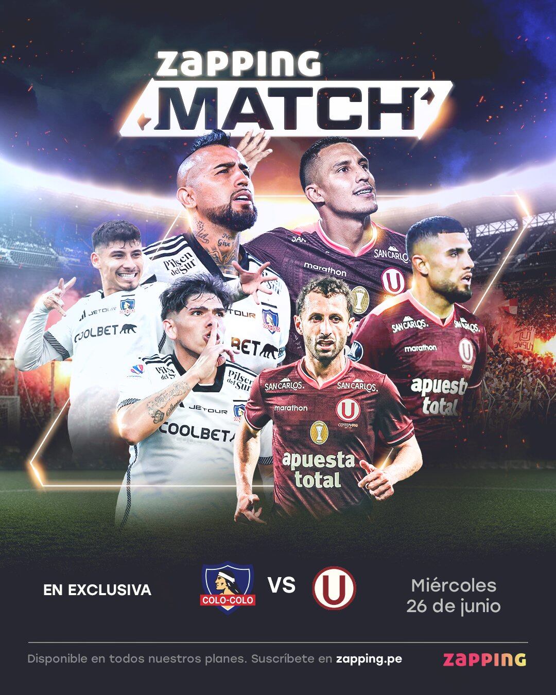 Universitario vs Colo Colo pasará por la señal de Zapping TV de forma exclusiva.