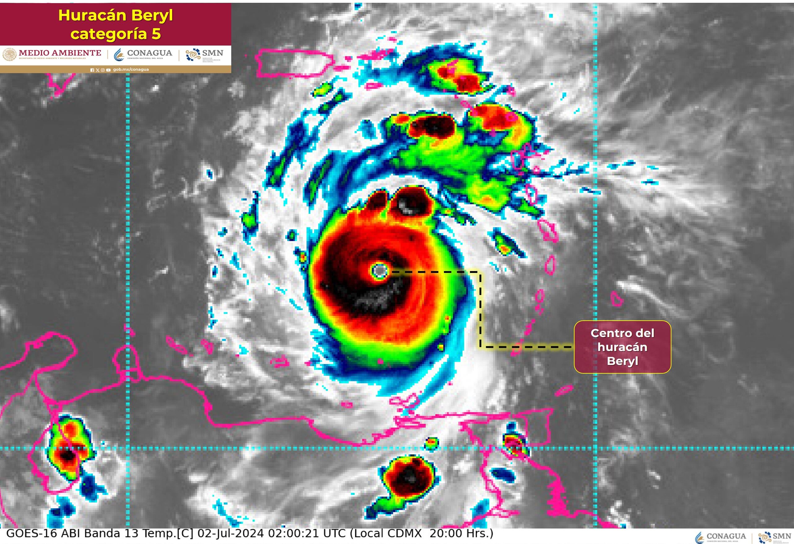 conagua huracán beryl categoría 5