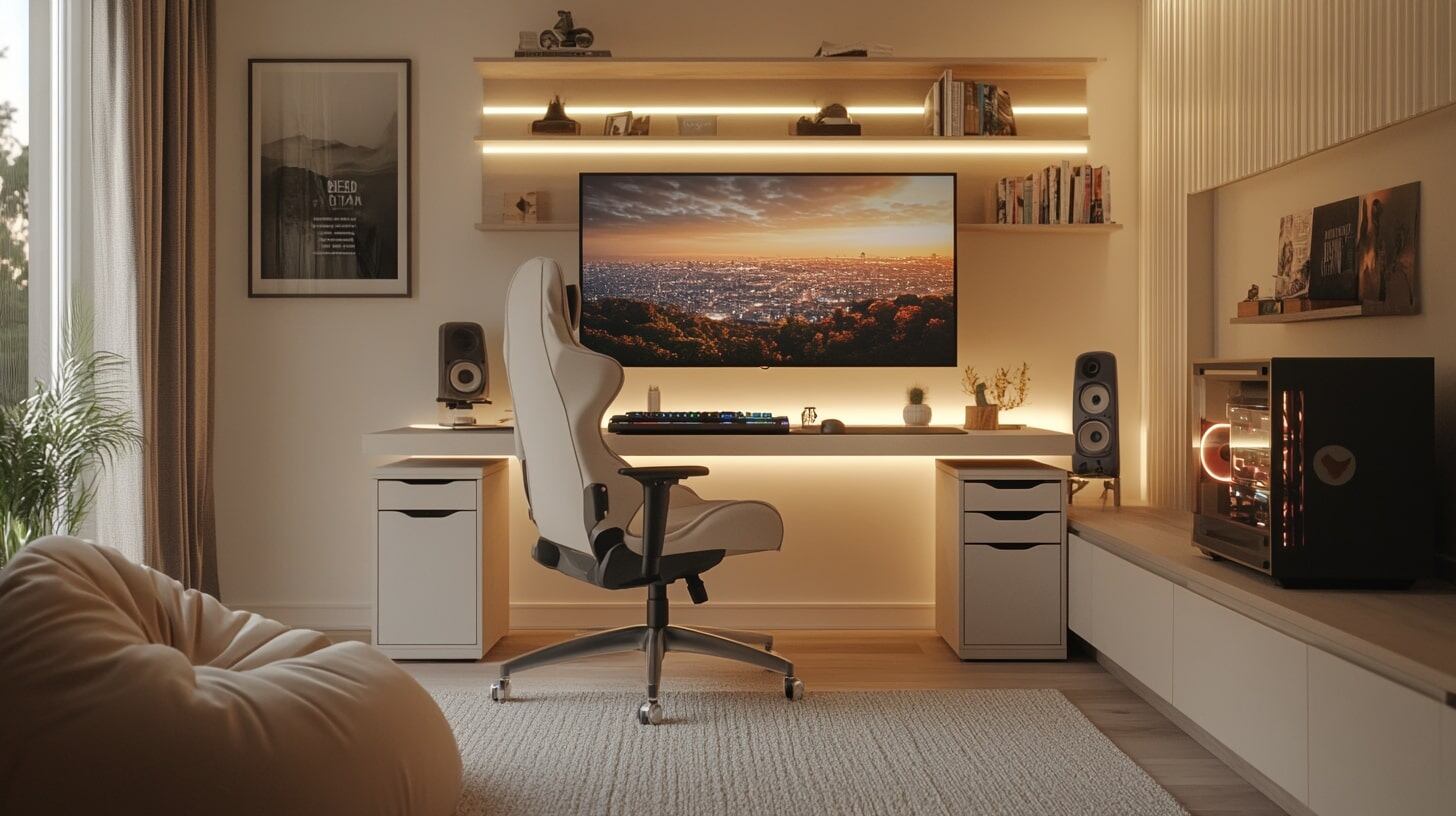 Decoración juvenil, habitación de videojuego, cuarto moderno, diseño gamer, muebles temáticos, iluminación LED, espacio para juegos, estilo tecnológico, ambiente juvenil - (Imagen Ilustrativa Infobae)