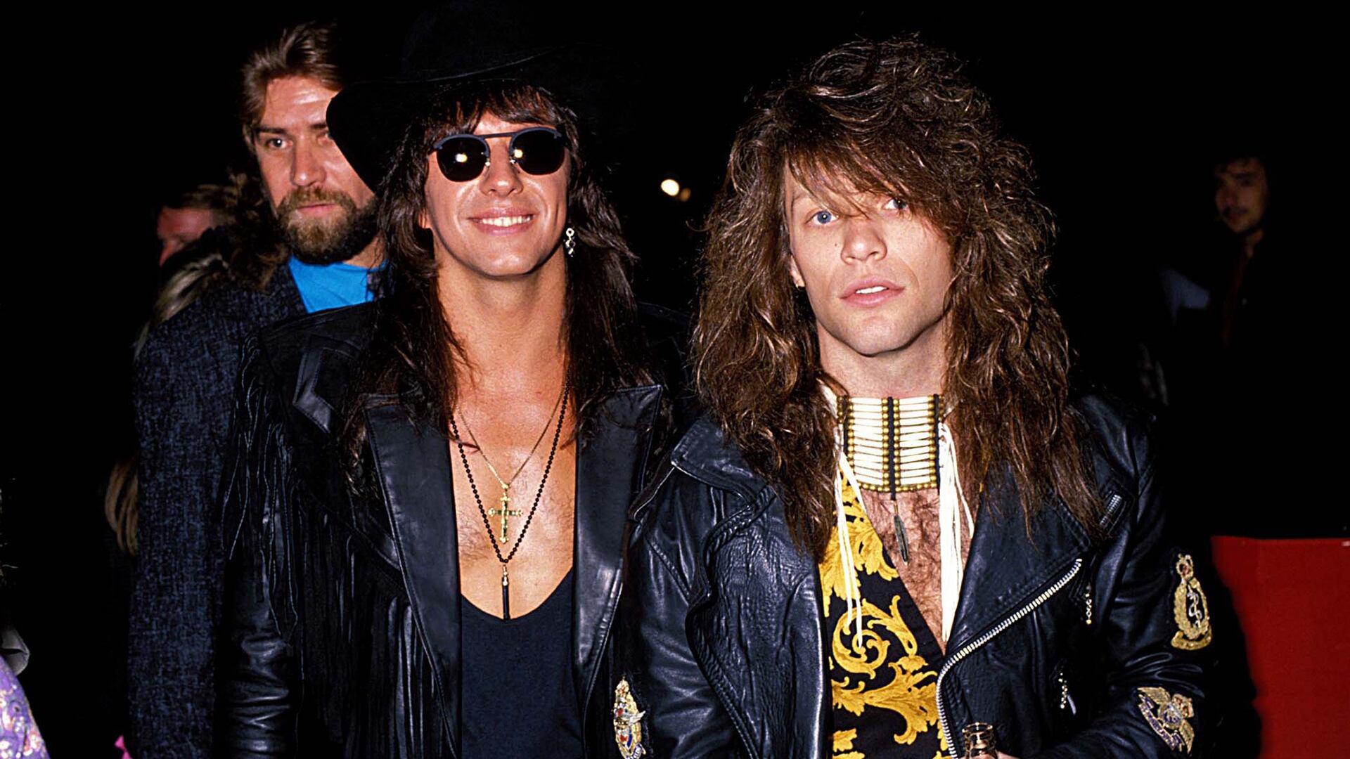 Richie Sambora & Jon Bon Jovi during 1989 MTV Video Music Awards in Los Angeles, California, United States. (Photo by Jeff Kravitz/FilmMagic, Inc)