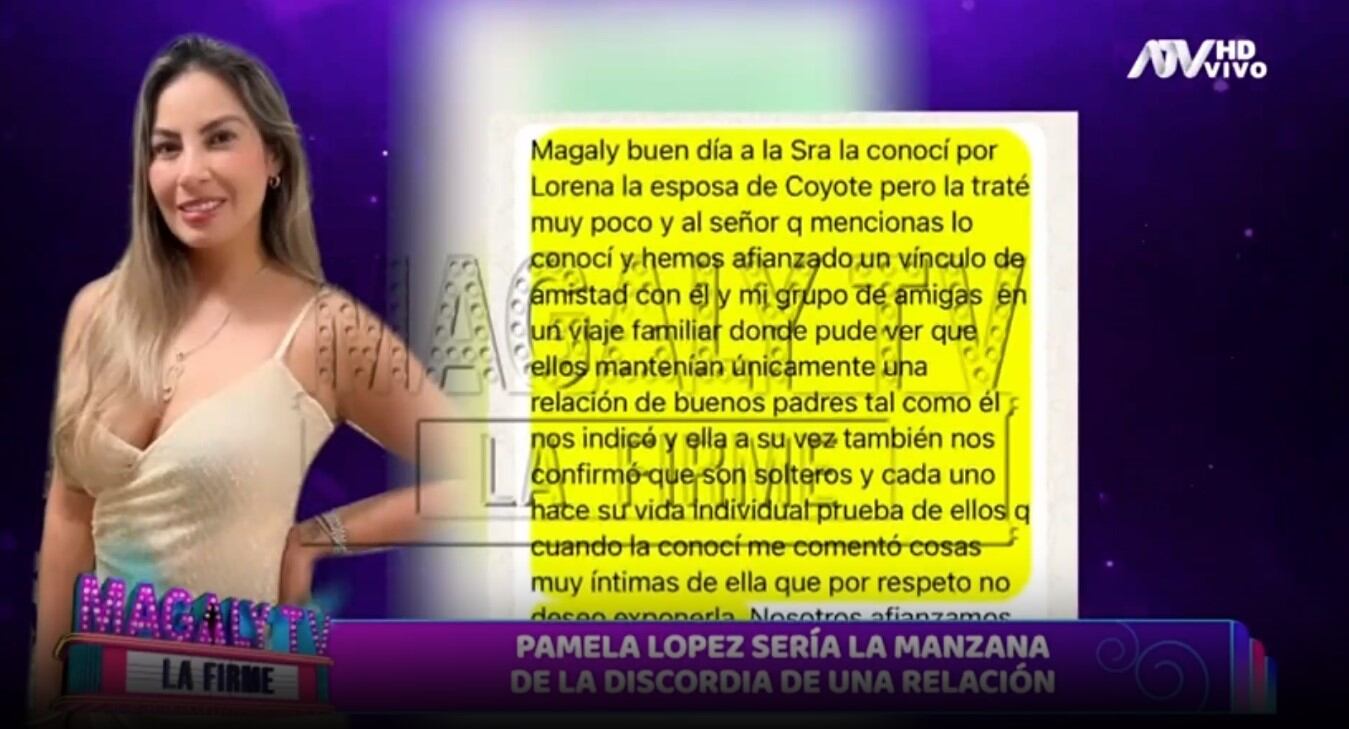 Pamela López se pronuncia por salir con empresario casado con su amiga: “Él me dijo que era soltero”. (Captura: Magaly TV La Firme)