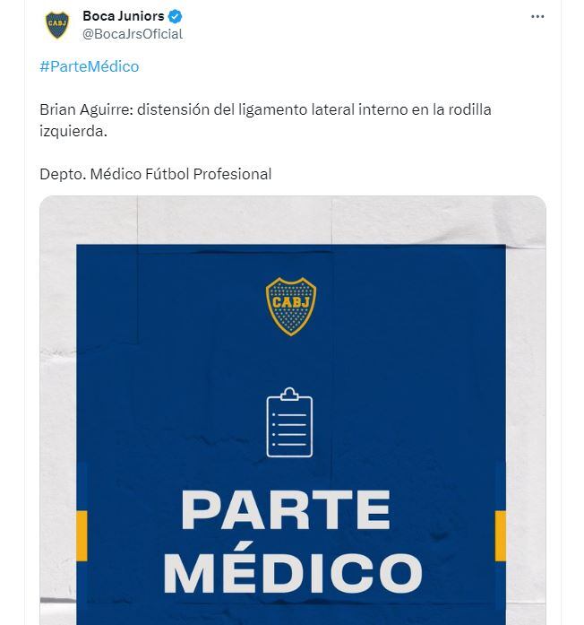 brian aguirre parte médico boca