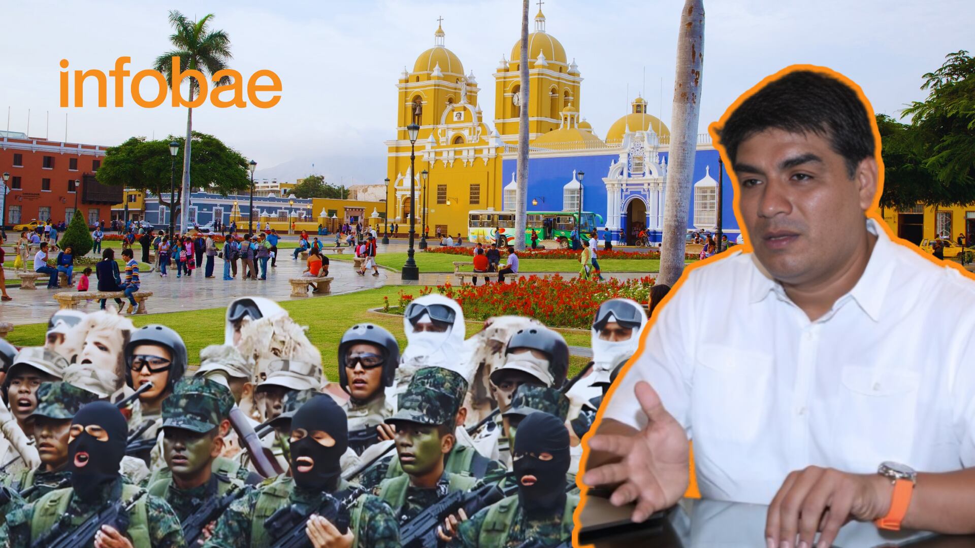 El alcalde de Trujillo, Mario Reyna, habló en exclusiva con Infobae Perú e hizo un balance sobre el primer mes del estado de emergencia en la ciudad. (Foto: Composición - Infobae/Renato Silva)