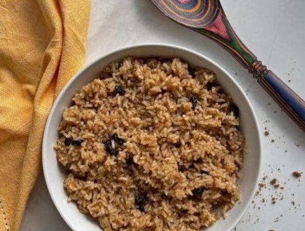 Fotografía de referencia de un arroz con coco