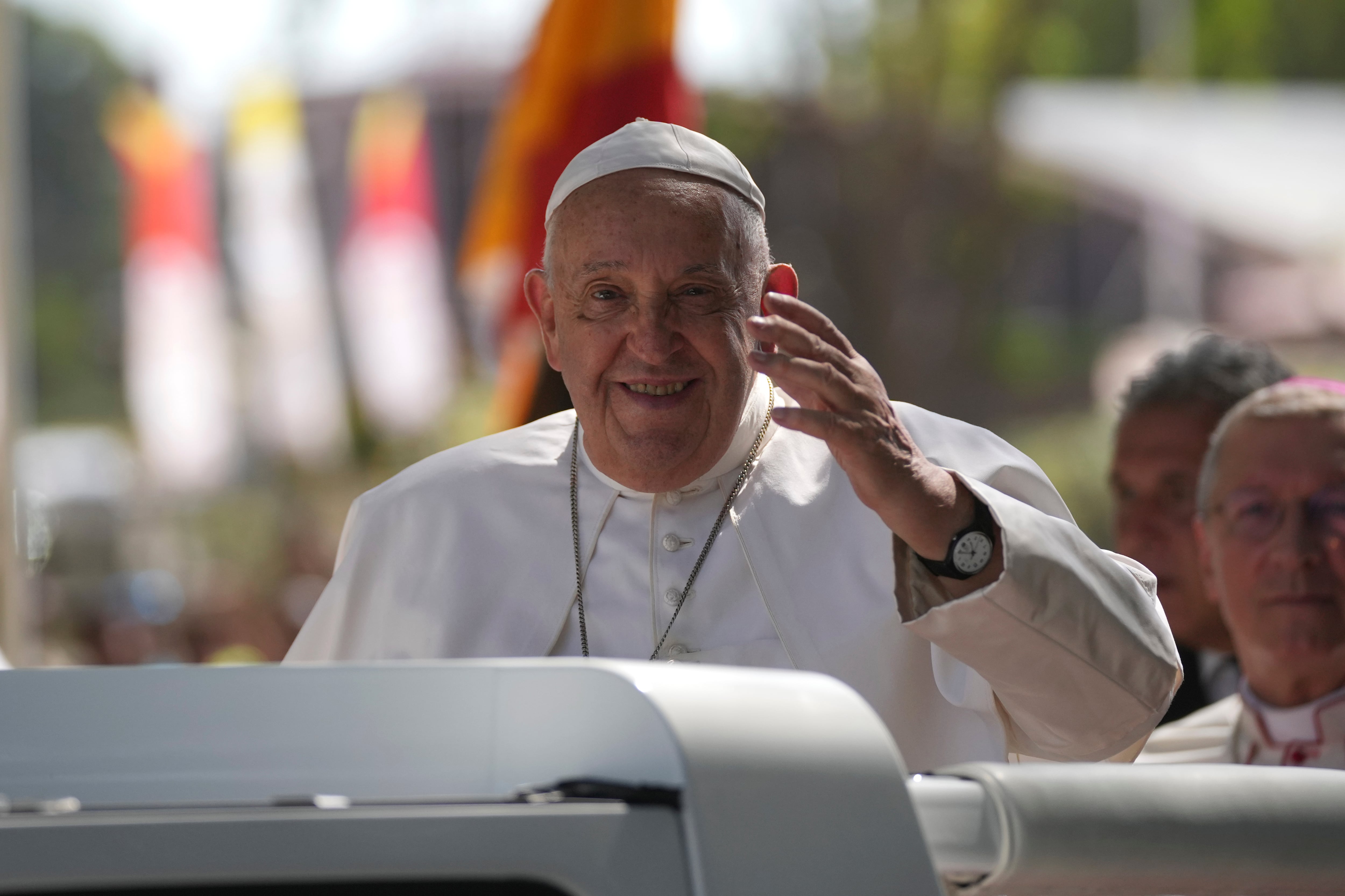 El papa Francisco, en Dili, Timor Oriental, como parte de su extensa gira por Asia y Oceanía (Foto AP/Dita Alangkara)