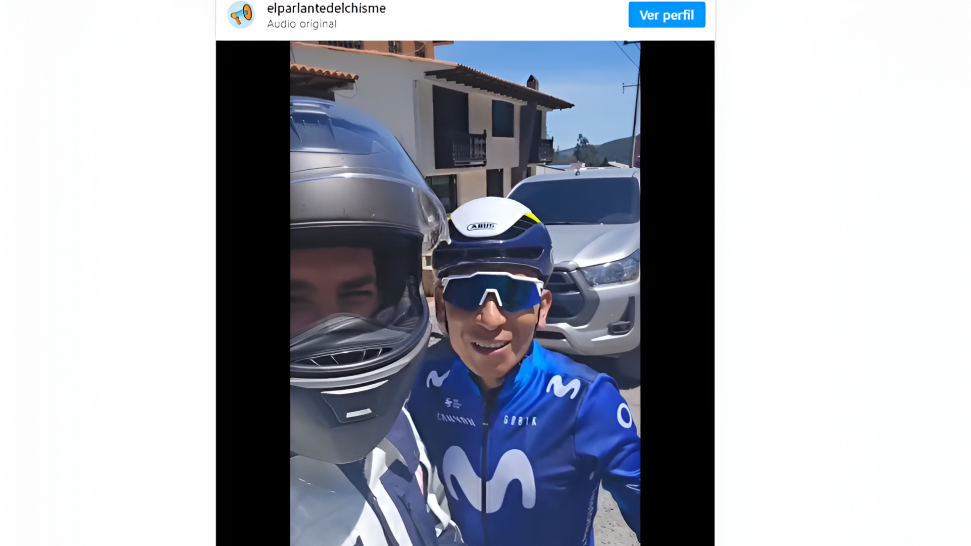 El actor logró sacarse una foto con el ciclista colombiano Nairo Quintana - crédito @@sebastianmartinezn/Instagram