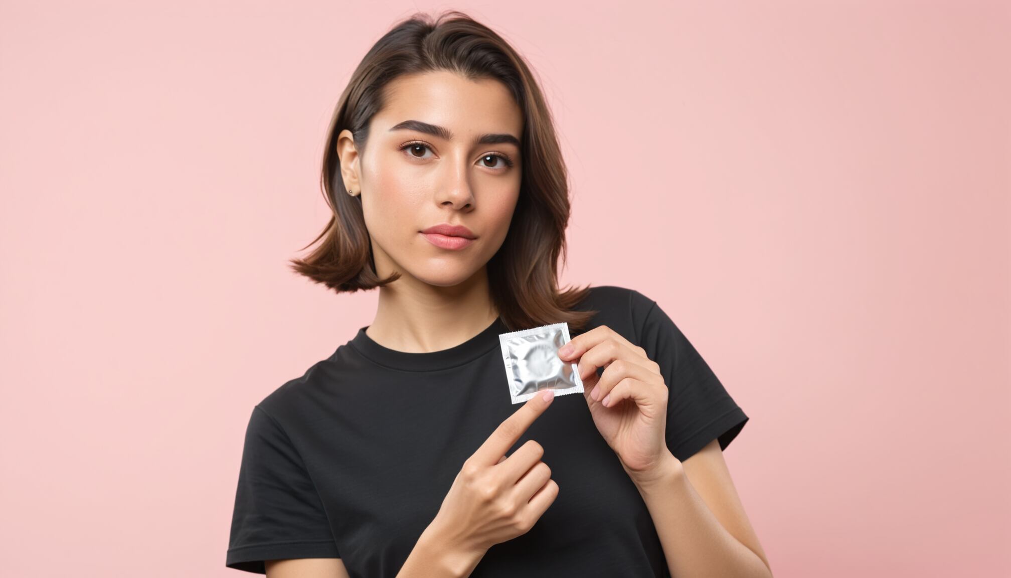 Una activista latina muestra un paquete de condones, destacando la importancia de la prevención de enfermedades de transmisión sexual y el SIDA. Representa el compromiso con la educación sexual y la salud, subrayando la responsabilidad individual en la protección contra las ETS y la promoción de prácticas sexuales seguras. (Imagen ilustrativa Infobae)