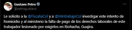 El presidente se refirió al caso viral ocurrido el 31 de diciembre - crédito @Petrogustavo/X