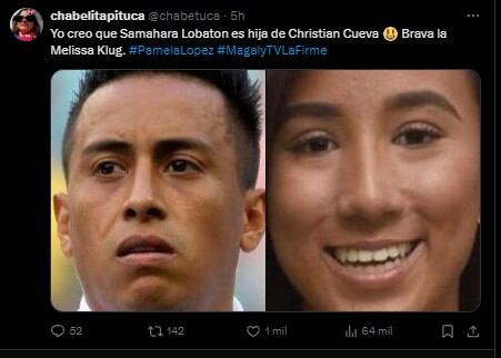 Revelaciones de Pamela López sobre Melissa Klug y Christian Cueva generan una ola de memes en redes. “El real efecto mariposa”. (Captura: 'X')