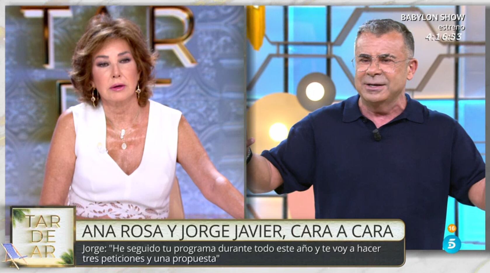 Ana Rosa Quintana y Jorge Javier Vázquez. (Mediaset España)