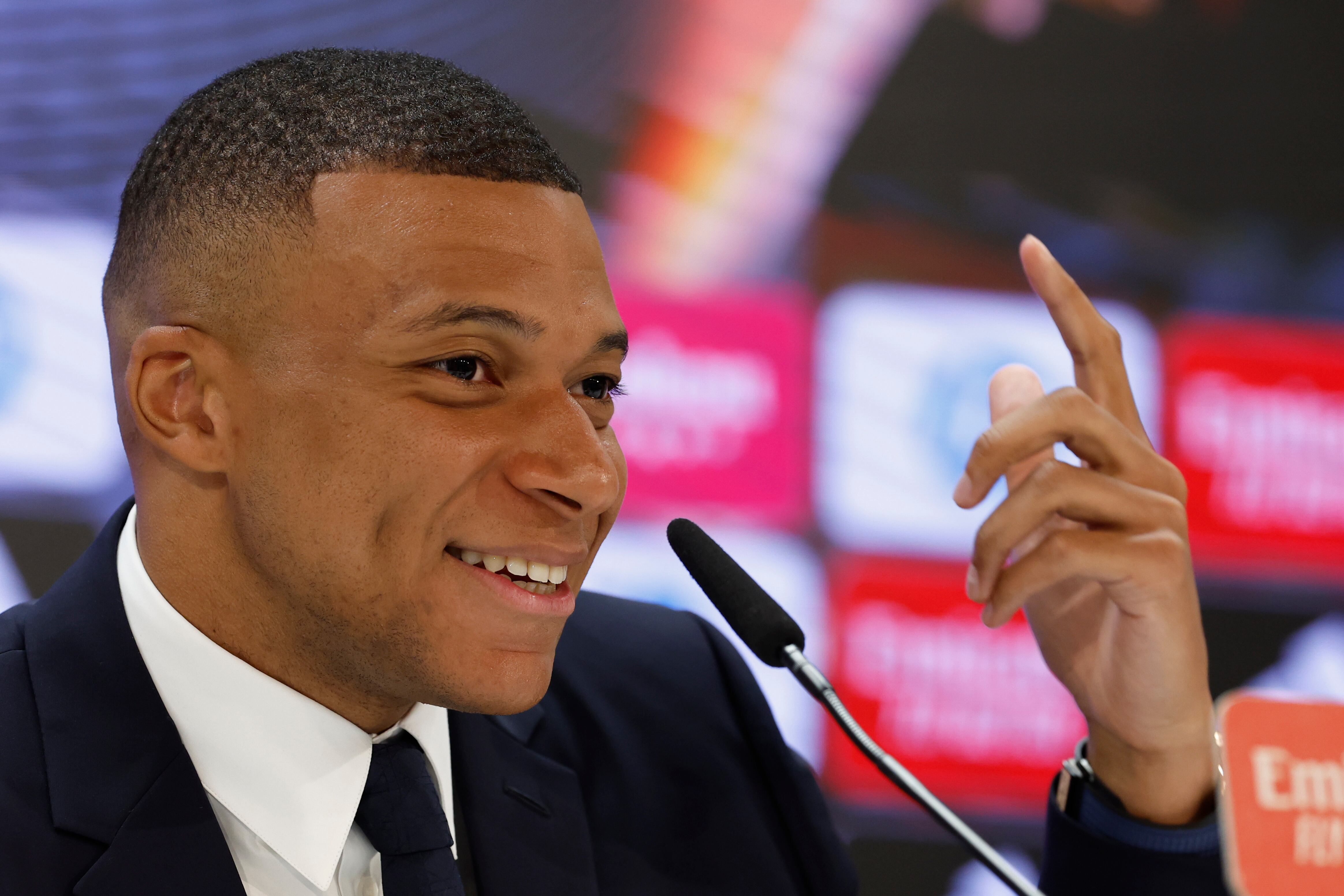 Kylian Mbape durante la presentación como nuevo jugador del Real Madrid. EFE/Chema Moya
