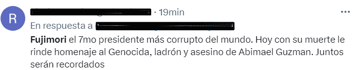 Usuarios de las redes sociales reaccionan a muerte de Alberto Fujimori.