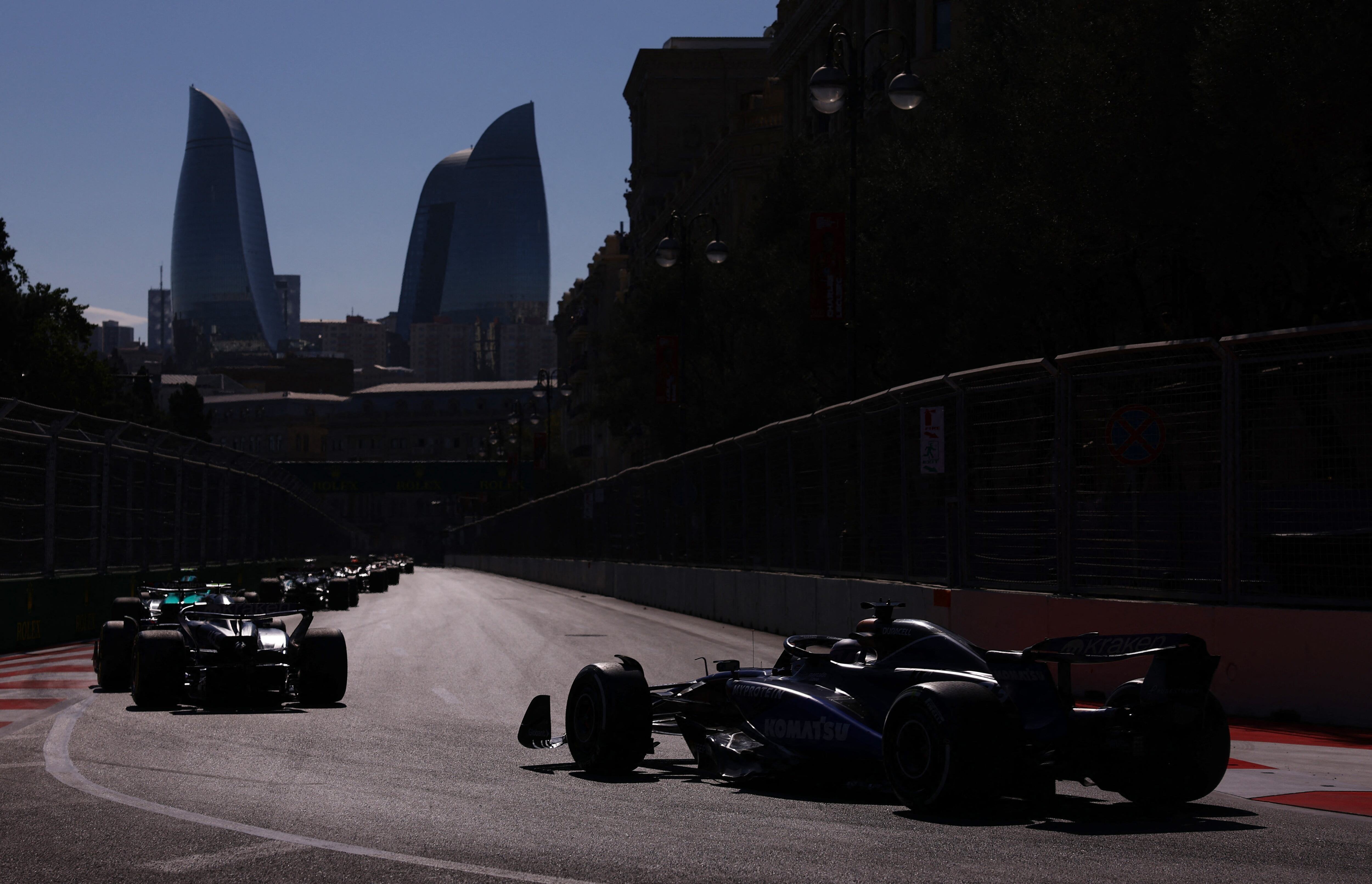 Franco Colapinto en acción durante el GP de Azerbaiyán (REUTERS/Hannah Mckay)