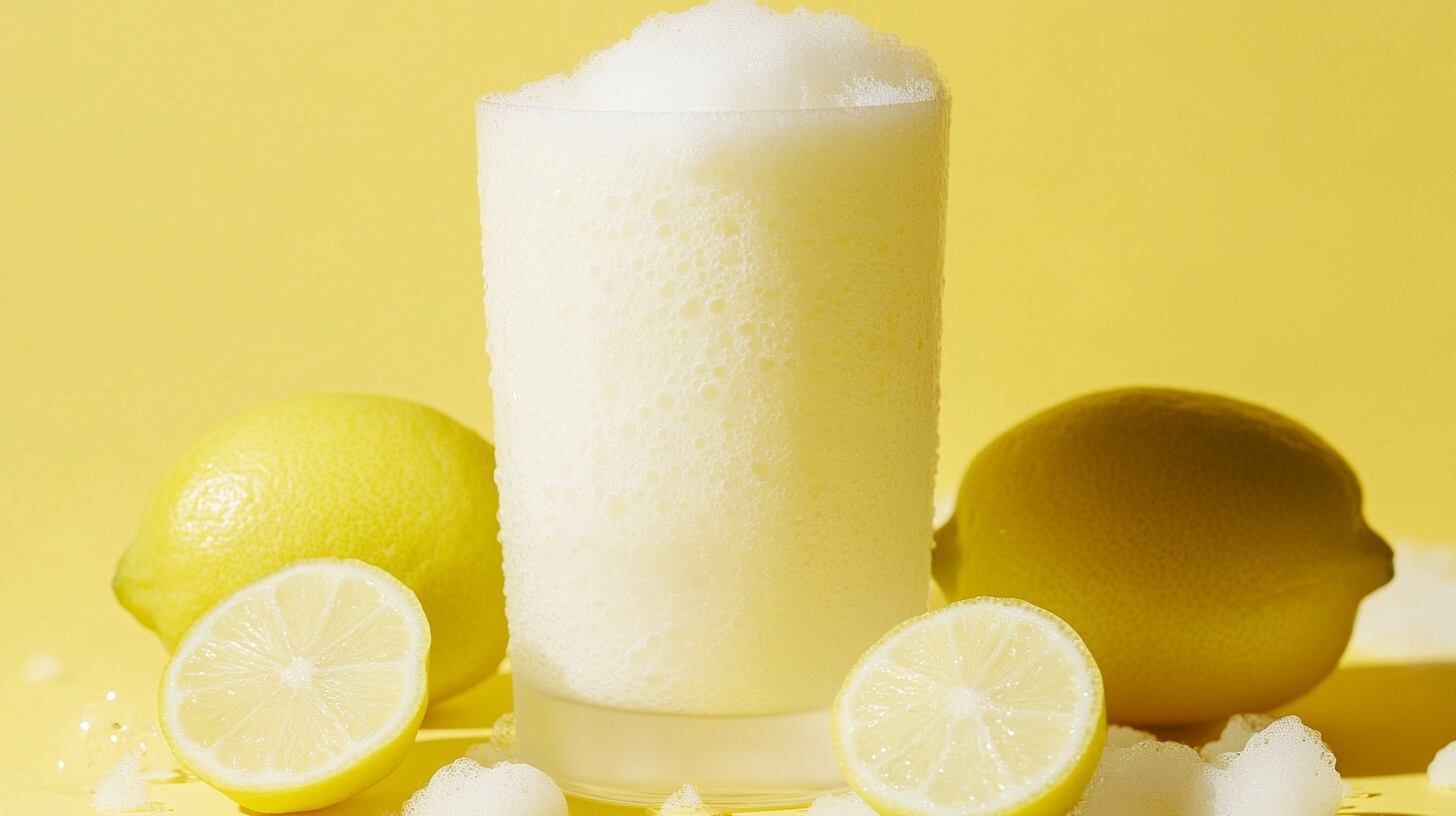 Bebida blanquecina con mucha espuma, hecha con jugo de limón amarillo y agua, refrescante y espumosa. - (Imagen Ilustrativa Infobae)